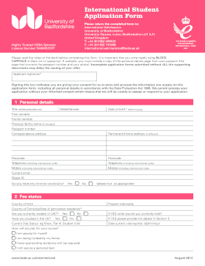 International Student Application Form