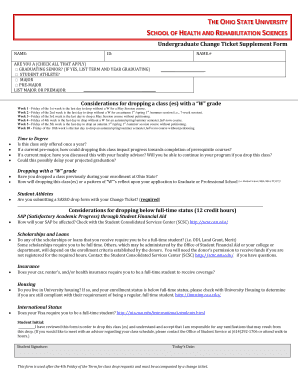Ohio State Undergraduate Change Ticket Supplement Form