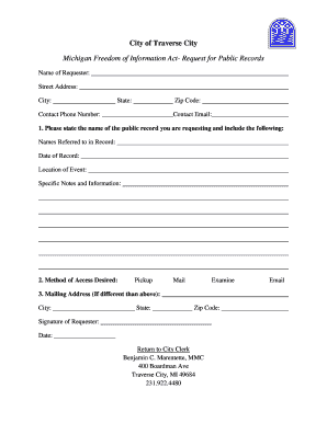 Michigan Freedom of Information Act Request