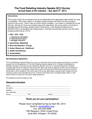 Food Retailing Industry Speaks 2013 Survey