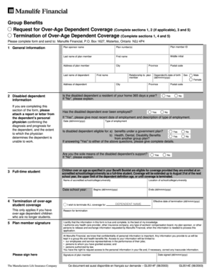Request for Over-Age Dependent Coverage