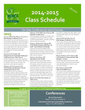 NRMCA Training Course Registration Form