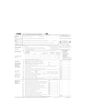 US Individual Income Tax Return Form 1040