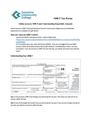 Pierce college 1098 t form - 1098-T Tax Forms - Coconino Community College - coconino