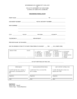 Change of Employee Address Form
