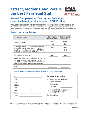 2012 Paralegal Compensation Survey Report