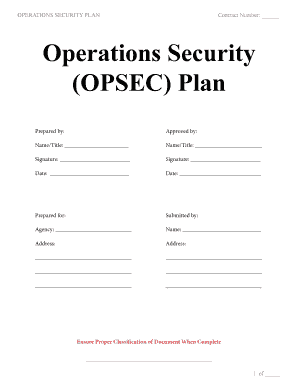 Operations Security Plan Template