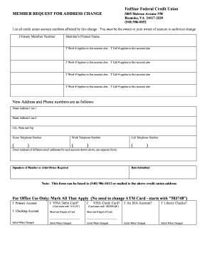 FedStar Address Change Request