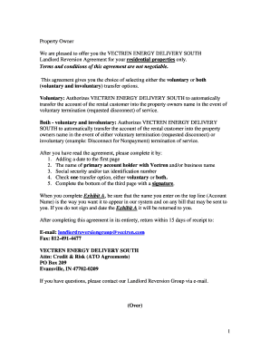 Vectren Energy Landlord Reversion Agreement