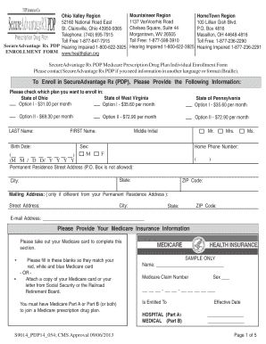 SecureAdvantage Rx PDP Medicare Prescription Drug Plan Enrollment Form