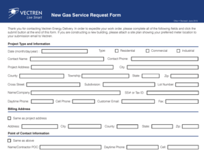 Consideration email sample - vectren gas service request form