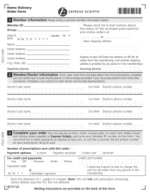 Home Delivery Order Form