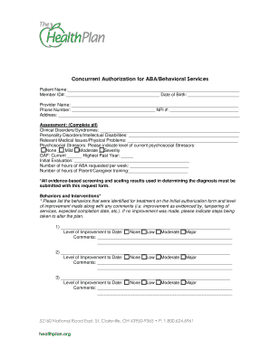 Concurrent Authorization for ABA/Behavioral Services