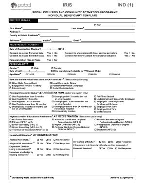 Social Inclusion and Community Activation Programme Individual Beneficiary Template