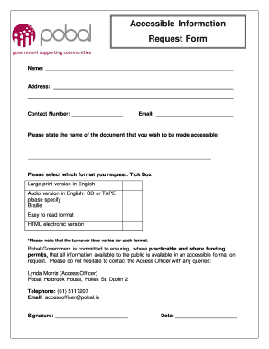Accessible Information Request Form