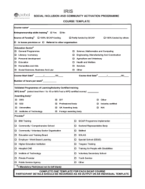 SICAP Course Template
