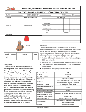Model AB-QM Pressure Independent Balance and Control Valve
