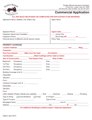 Commercial Insurance Application