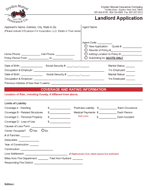Landlord Application Form