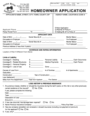 Homeowner Insurance Application