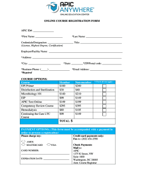 Online Course Registration Form