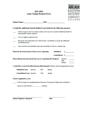 Loan Change Request Form