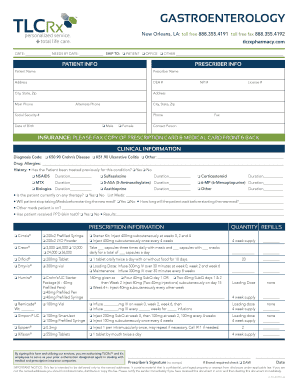 Gastroenterology Prescription Form