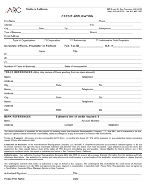 Credit Application Form