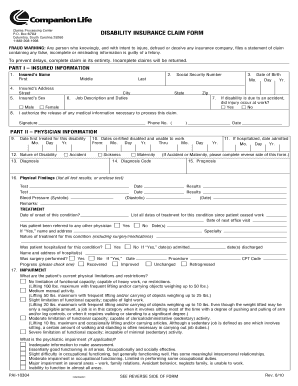 Disability Insurance Claim Form