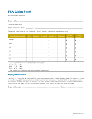 FSA Claim Form