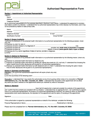 Authorized Representative Form