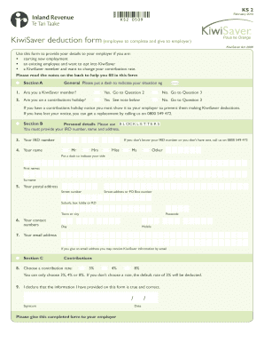 KiwiSaver Deduction Form