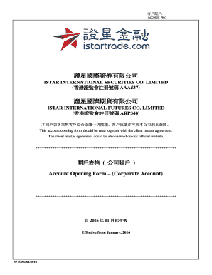 Corporate Account Opening Form