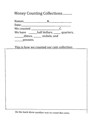 Coin Collection Counting Form