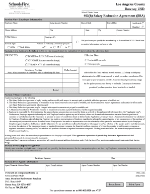 403(b) Salary Reduction Agreement