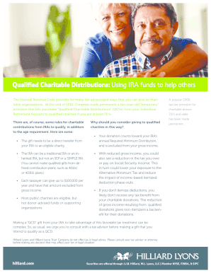 Qualified Charitable Distributions Form