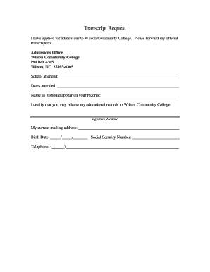 Transcript Request Form