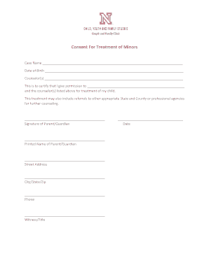 Consent For Treatment of Minors