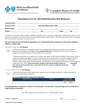 2014 Administrative Risk Measures Attestation Form
