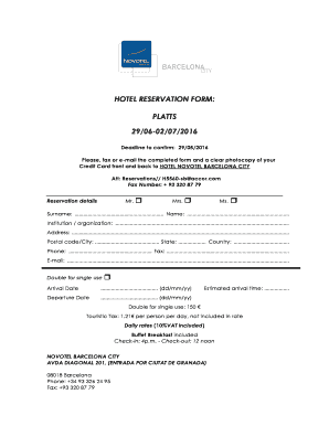 Hotel Reservation Form