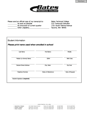 Transcript Request Form