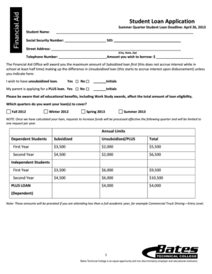 Student Loan Application Form
