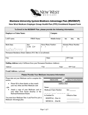 Montana Medicare Advantage Plan Enrollment Form