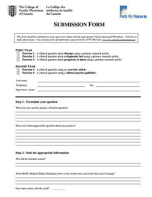 CFPC Critical Appraisal Submission Form
