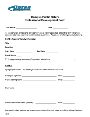Campus Public Safety Professional Development Form