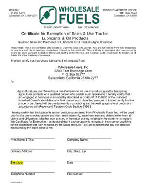 CertificateforExemptionofSalesandUseTaxforLubricantsandOilProducts.doc