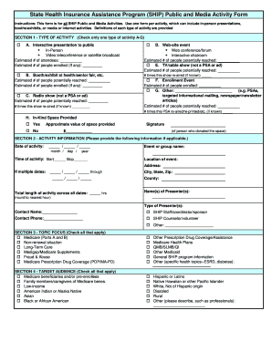 SHIP Public and Media Activity Form