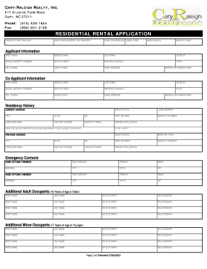 Residential Rental Application