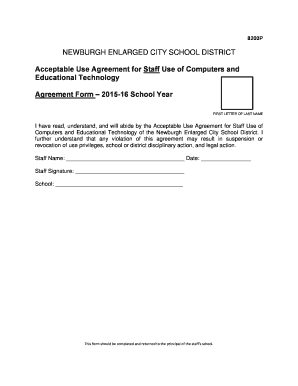 Newburgh Staff Computer Use Agreement