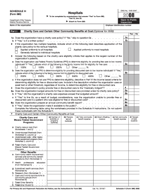 Schedule H Form 990 Hospitals
